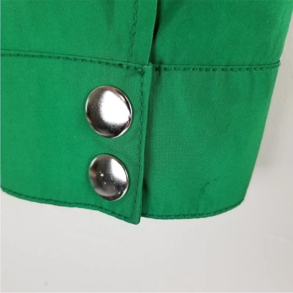 NWOT Express Women’s Zippered Moto Rain Jacket Emerald GREEN 🍀 SZ Small - Picture 6 of 12